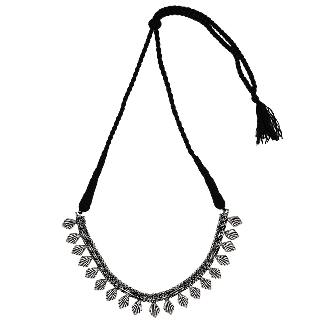 Teejh Aaloka Silver Oxidised  Choker Necklace Set