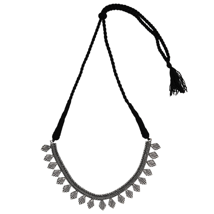 Teejh Aaloka Silver Oxidised  Choker Necklace Set