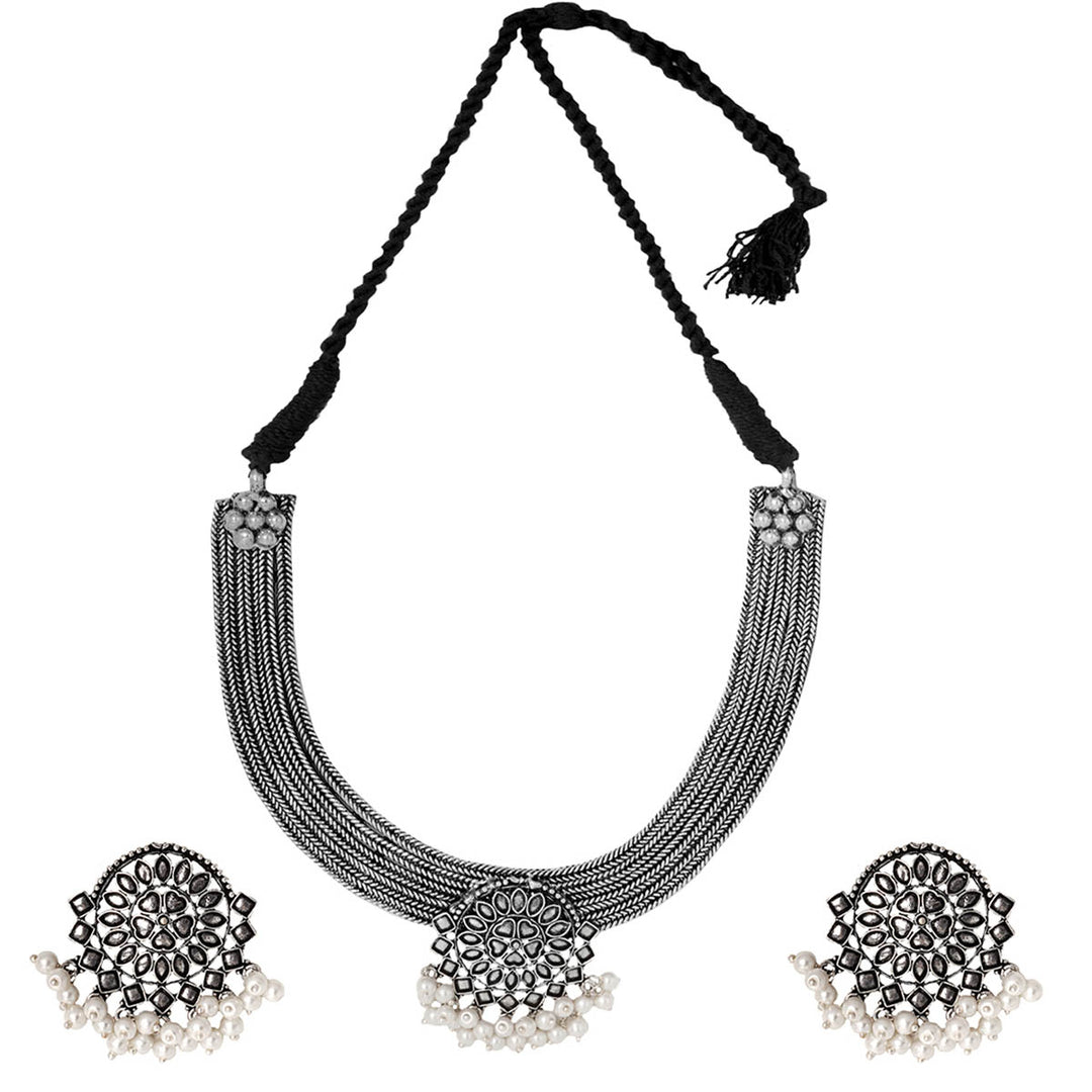Teejh Sarah Silver Oxidised Jewelry Gift Set