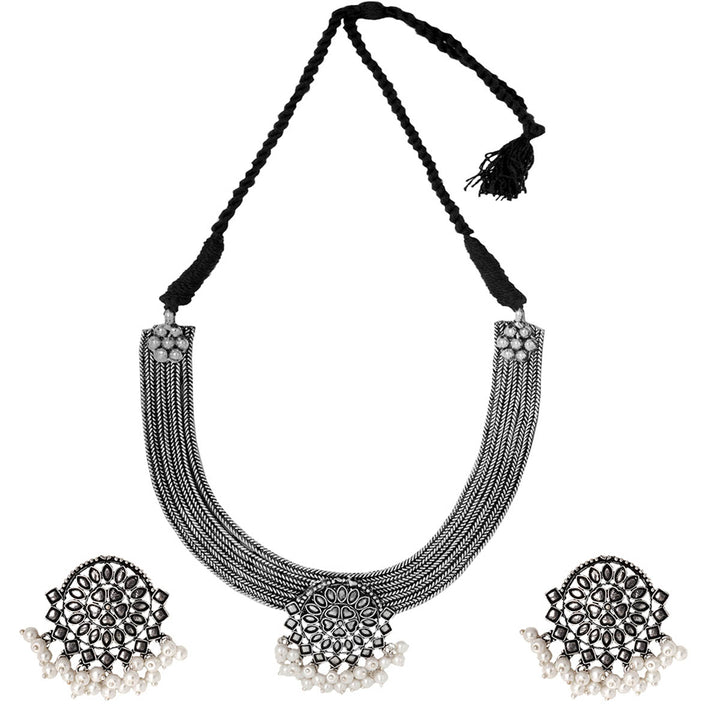 Teejh Sarah Silver Oxidised Jewelry Gift Set