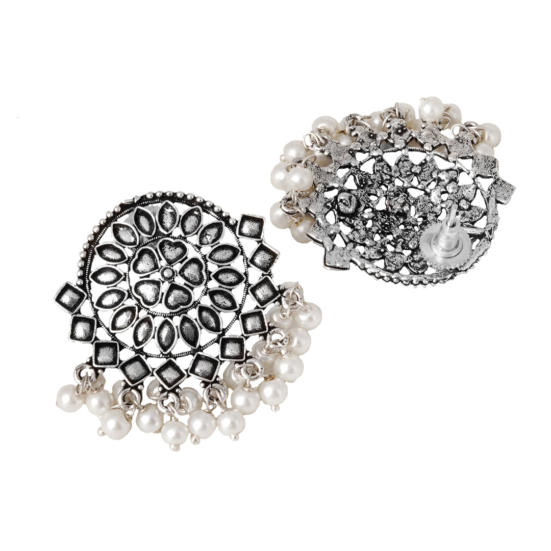 Teejh Laasya Silver Oxidised Necklace Set