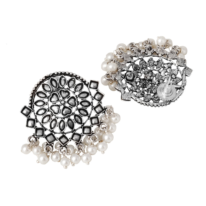 Teejh Laasya Silver Oxidised Necklace Set