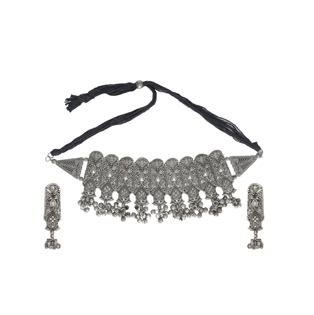 Teejh Pragati Silver Oxidised Gift Set