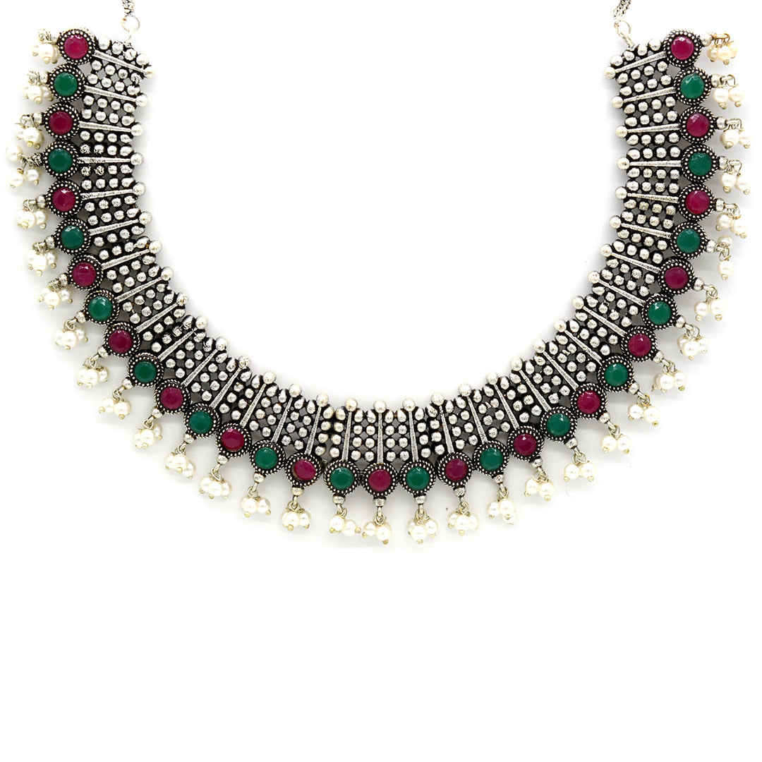 Teejh Madri Silver Oxidised Jewelry Gift Set