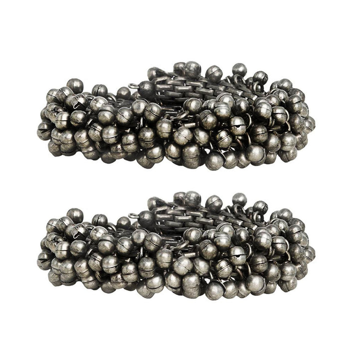 Teejh Gunjan Ghungroo Silver Oxidised Bangle