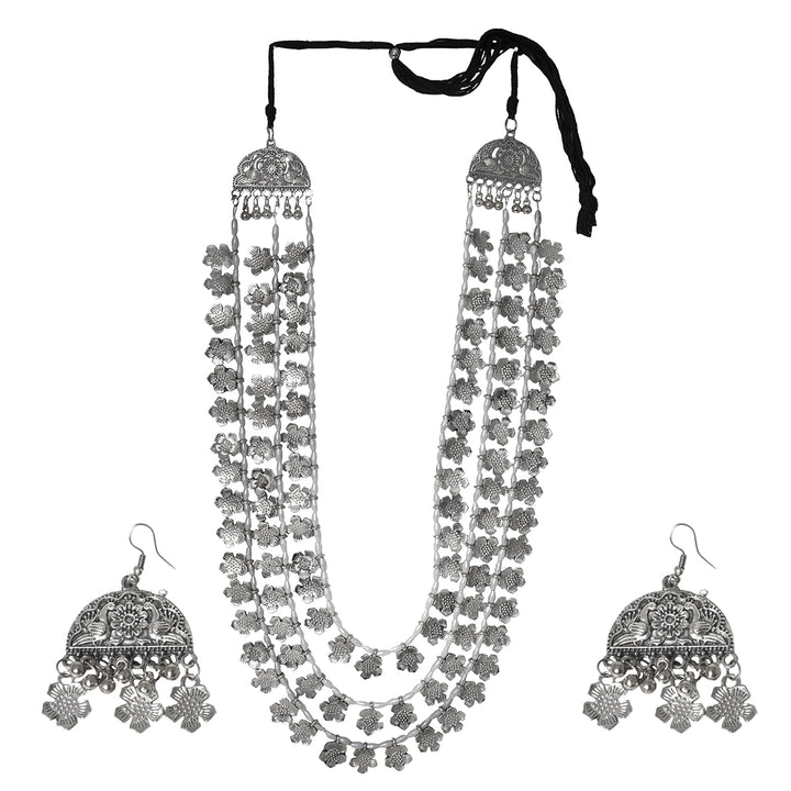 Teejh Charu Silver Oxidised Jewlery Gift Set