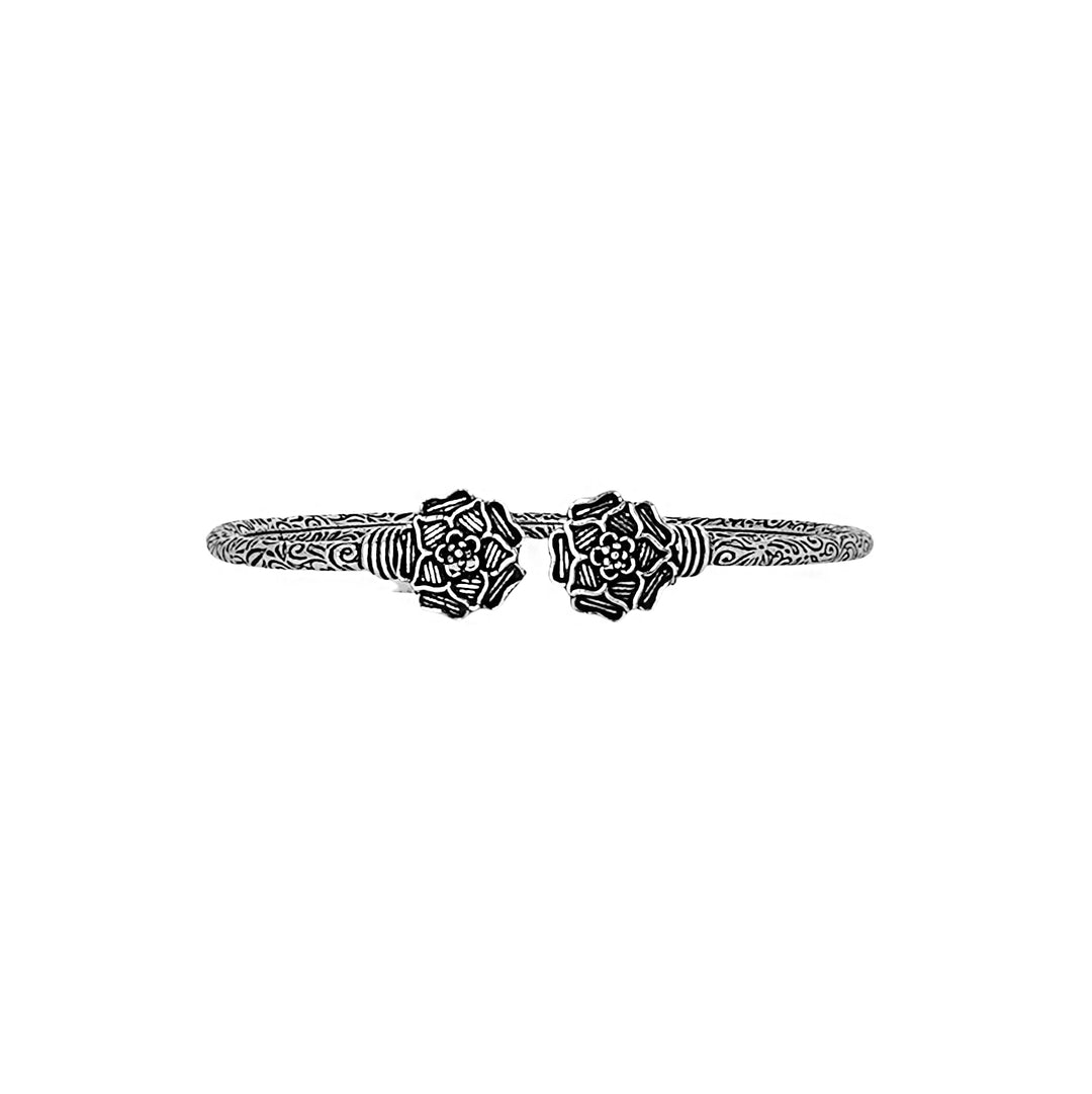 Teejh Sanyata Silver Oxidised Floral Bracelet