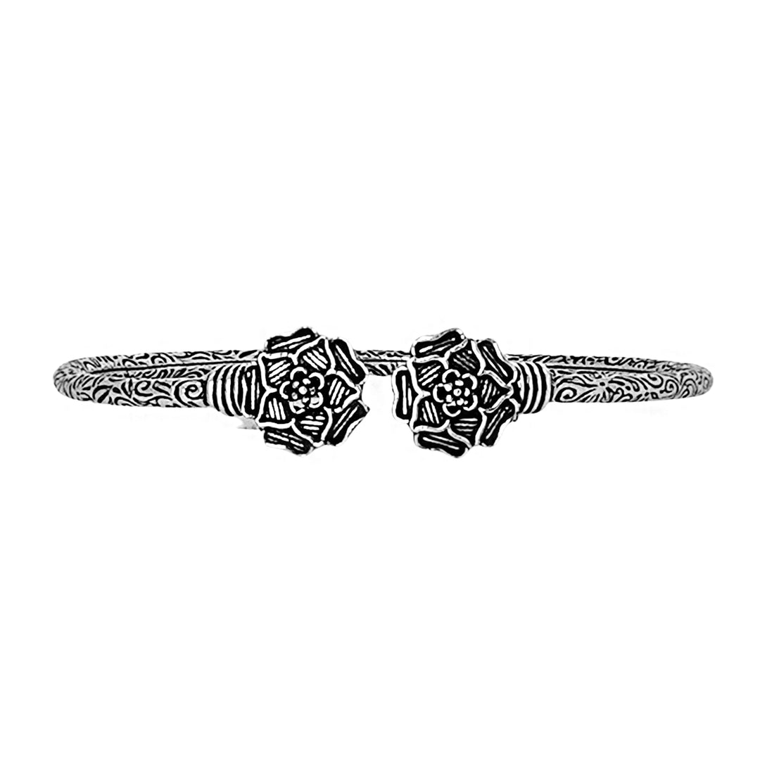 Teejh Sanyata Silver Oxidised Floral Bracelet
