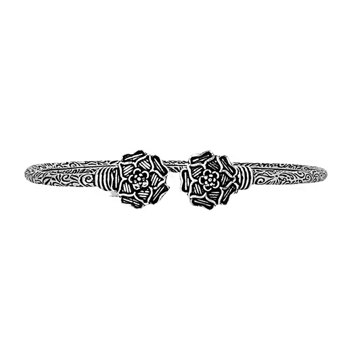 Teejh Sanyata Silver Oxidised Floral Bracelet