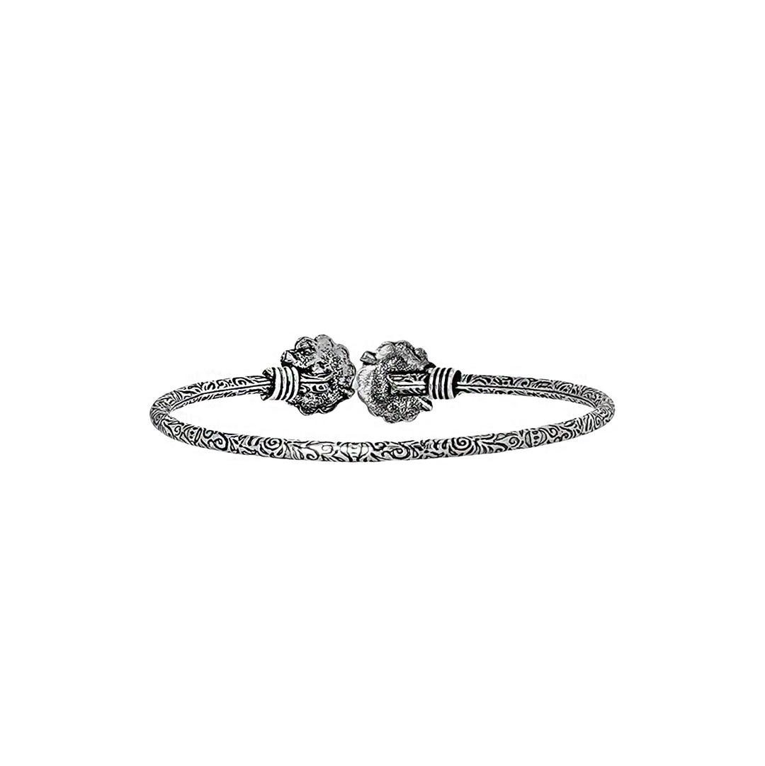 Teejh Sanyata Silver Oxidised Floral Bracelet