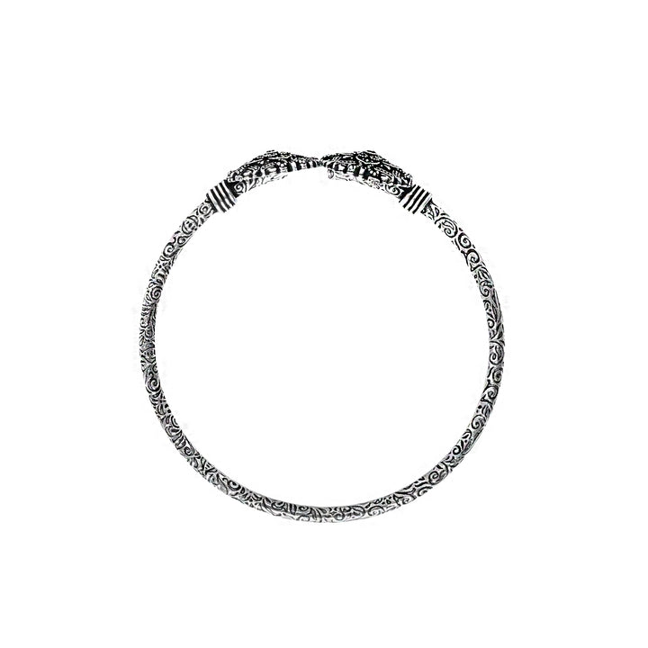 Teejh Akansha Silver Oxidised Floral Bracelet