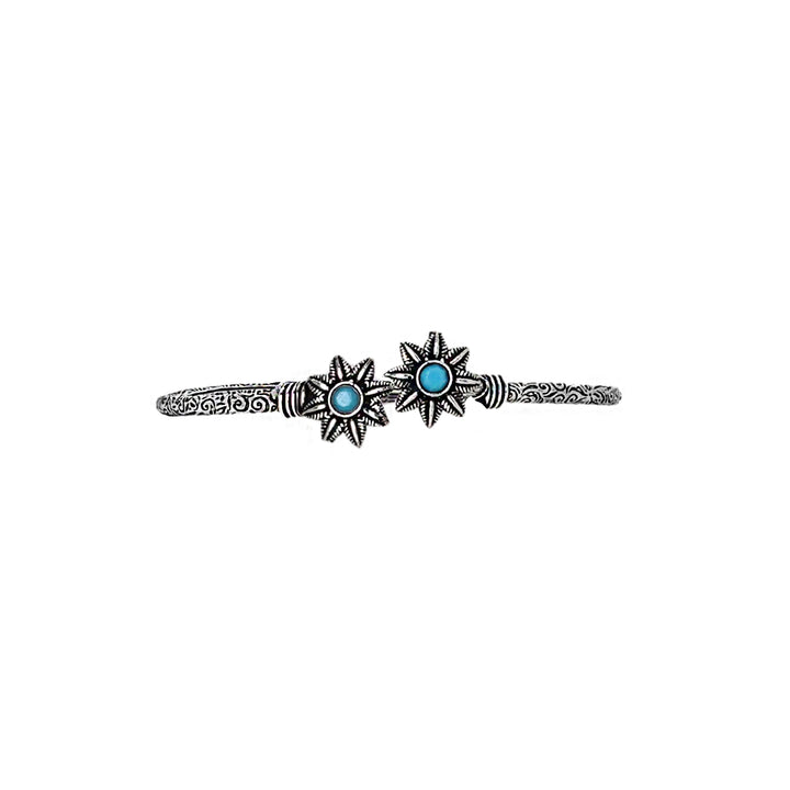 Teejh Shambhavi Silver Oxidised Floral Bracelet