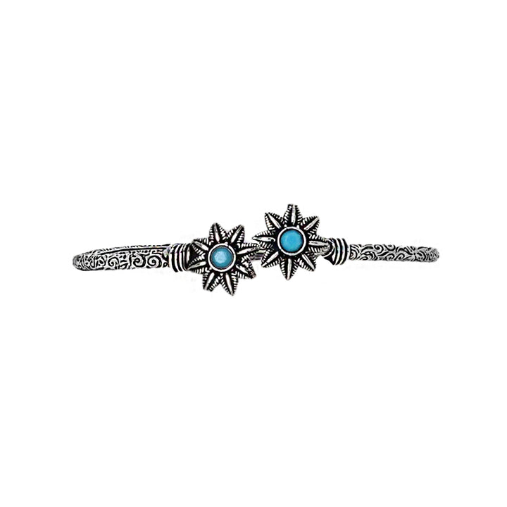 Teejh Shambhavi Silver Oxidised Floral Bracelet