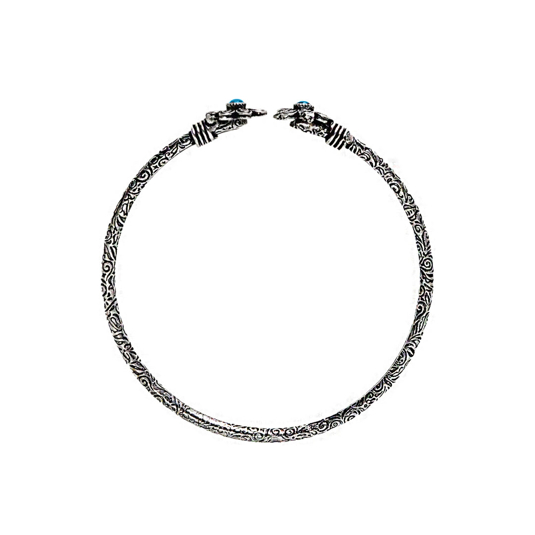 Teejh Shambhavi Silver Oxidised Floral Bracelet