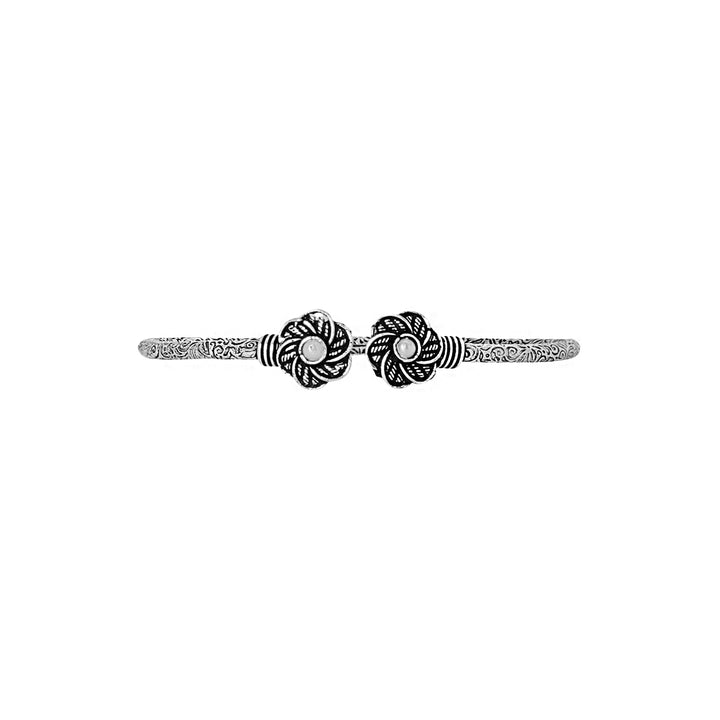 Teejh Sarita Silver Oxidised Floral Bracelet