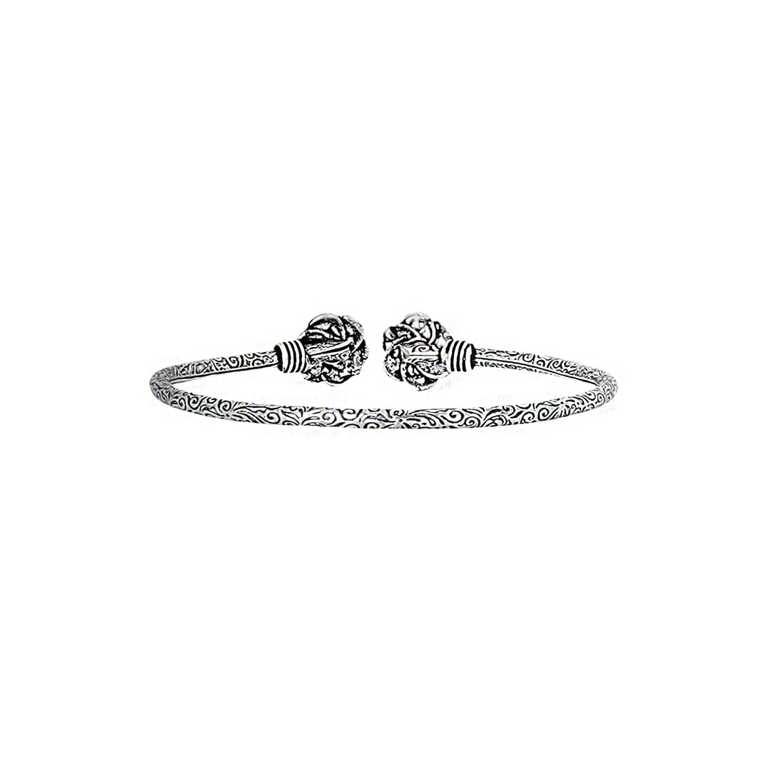 Teejh Sarita Silver Oxidised Floral Bracelet