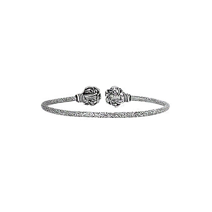 Teejh Sarita Silver Oxidised Floral Bracelet