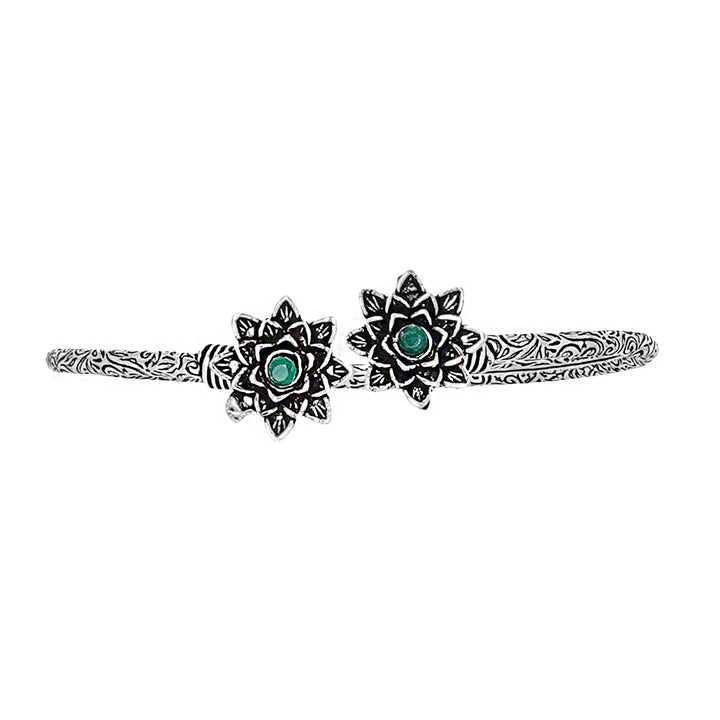 Teejh Sunita Silver Oxidised Floral Bracelet