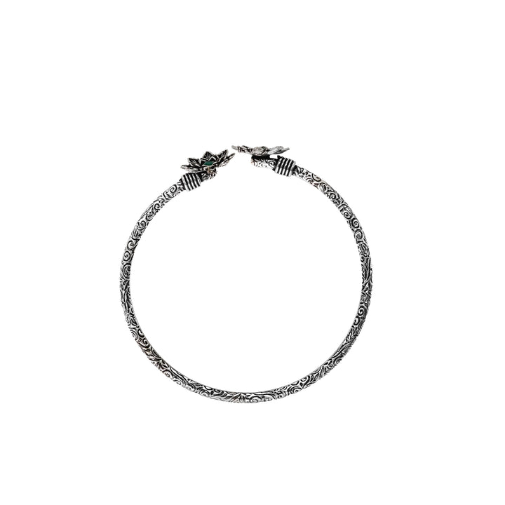 Teejh Sunita Silver Oxidised Floral Bracelet