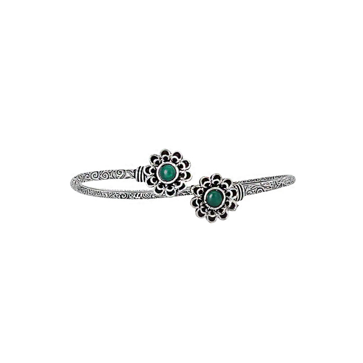 Teejh Chanralatha Silver Oxidised Floral Bracelet