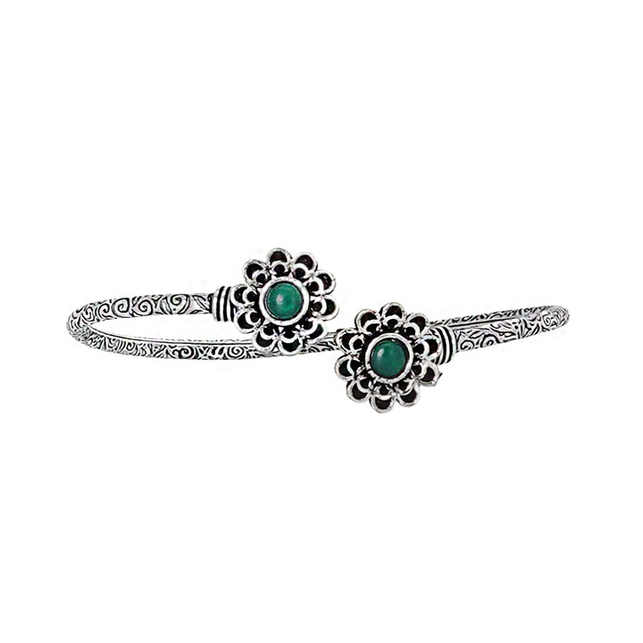 Teejh Chanralatha Silver Oxidised Floral Bracelet