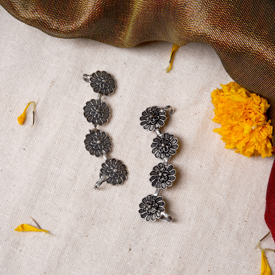 Teejh Rashtri Silver Oxidised Earcuffs