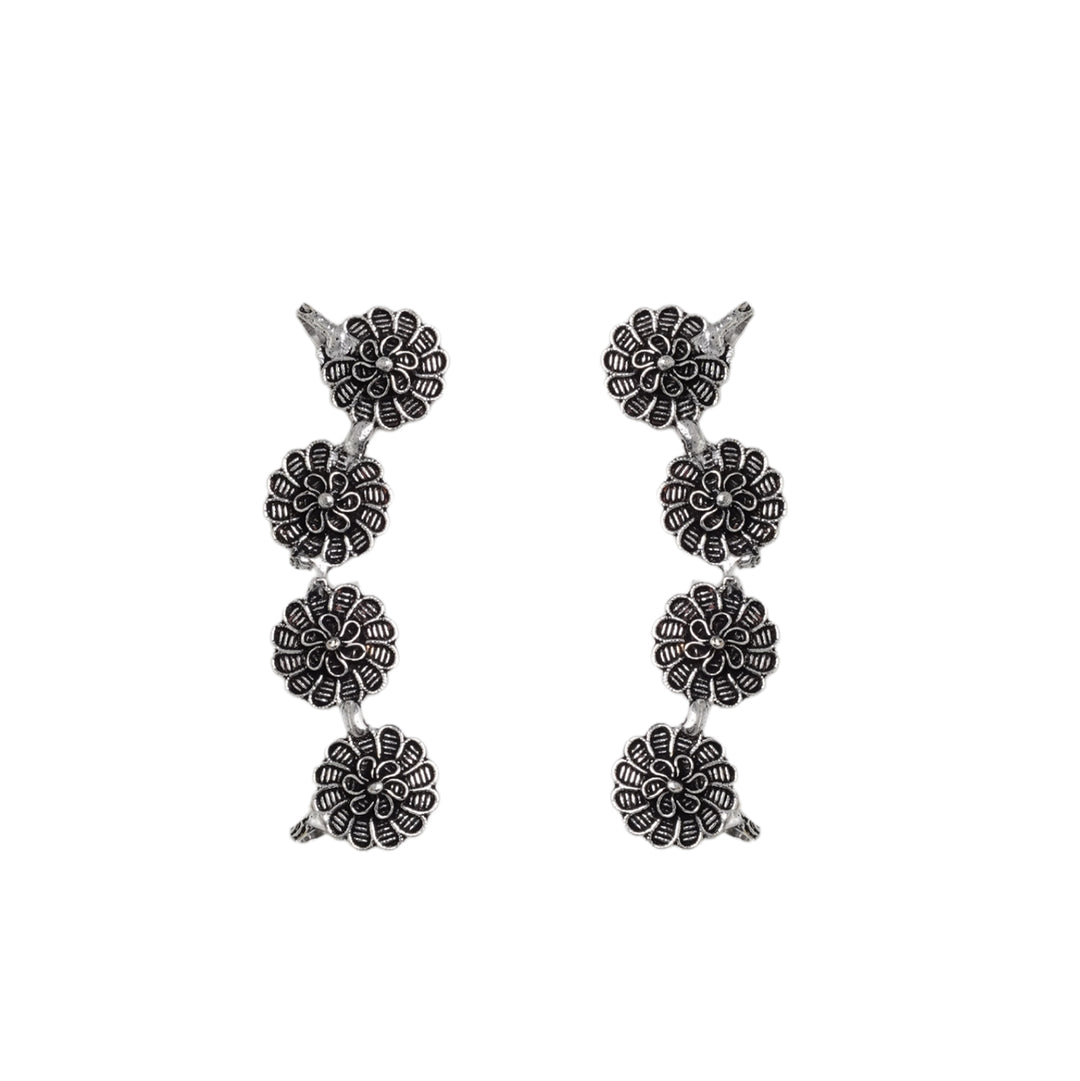 Teejh Rashtri Silver Oxidised Earcuffs