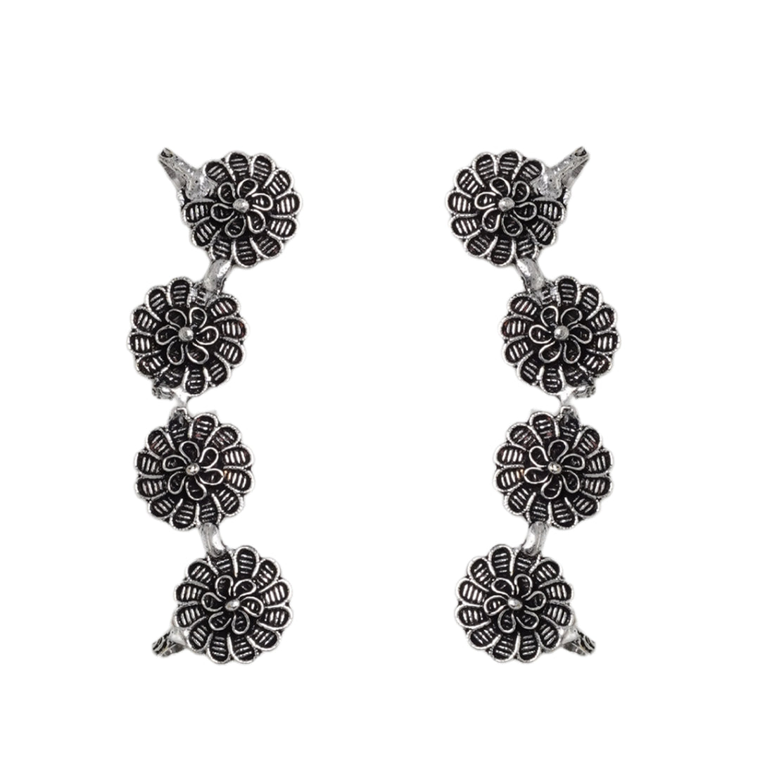 Teejh Rashtri Silver Oxidised Earcuffs