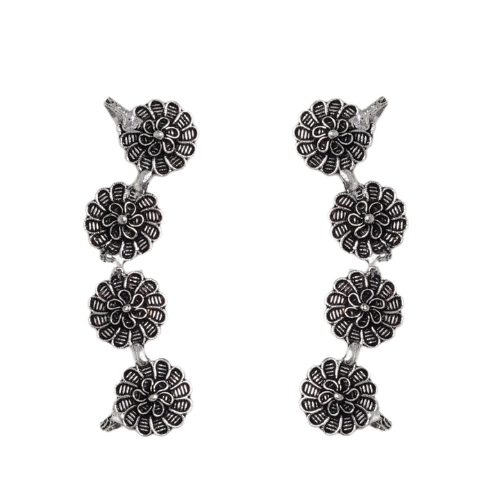 Teejh Rashtri Silver Oxidised Earcuffs