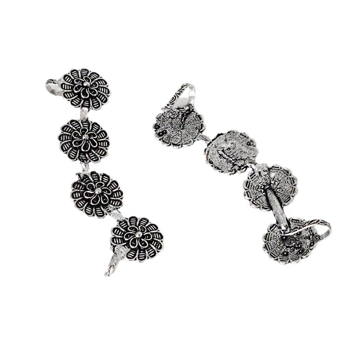 Teejh Rashtri Silver Oxidised Earcuffs