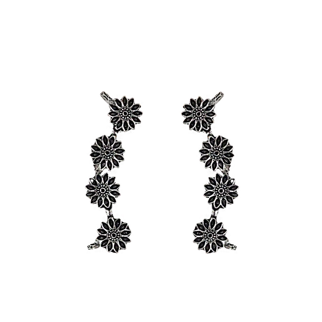 Teejh Darani Silver Oxidised Earcuffs