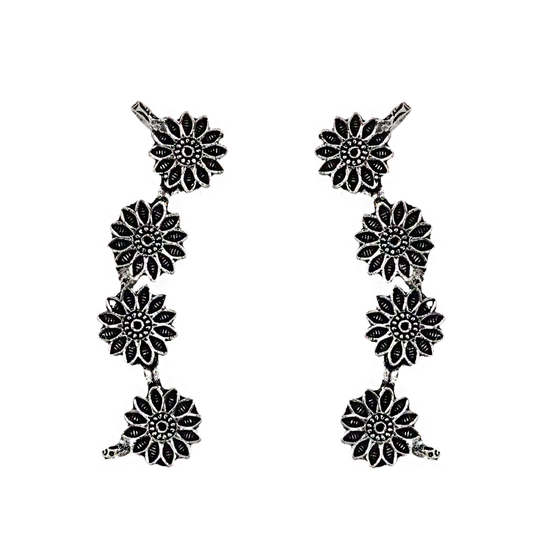 Teejh Darani Silver Oxidised Earcuffs