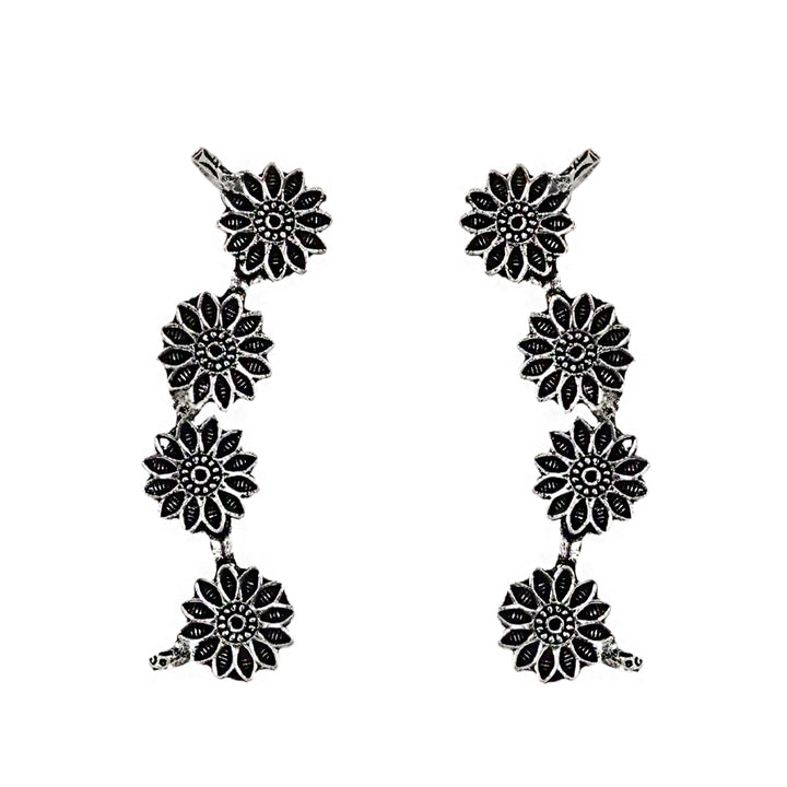 Teejh Darani Silver Oxidised Earcuffs