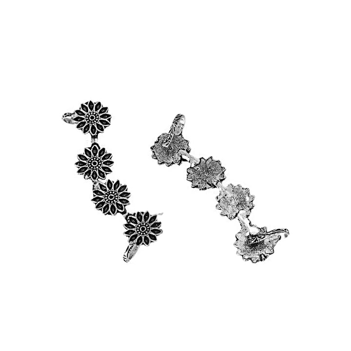 Teejh Darani Silver Oxidised Earcuffs