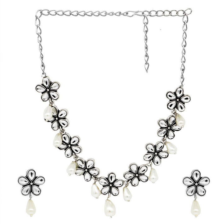 Teejh Chitralekha Silver Oxidised Jewelry Gift Set