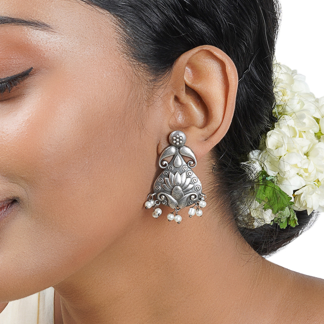 Teejh Aabir Silver Oxidised Earrings