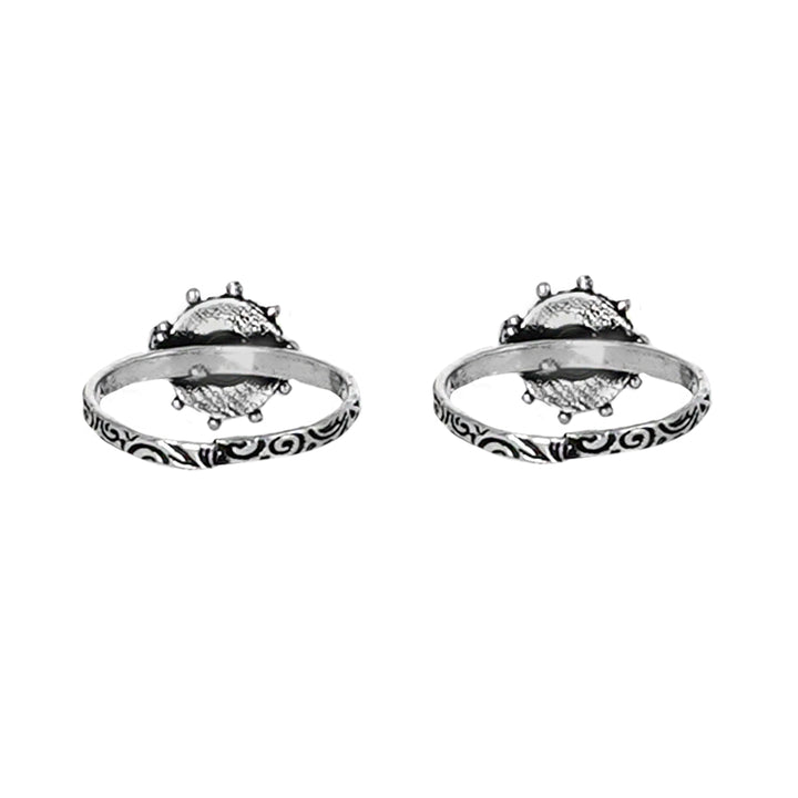 Teejh Vihana Black Stone Silver Oxidised Toe Rings
