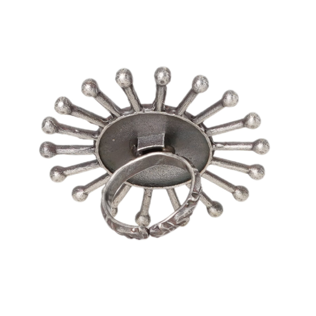 Teejh Omisha Silver Oxidised Ring