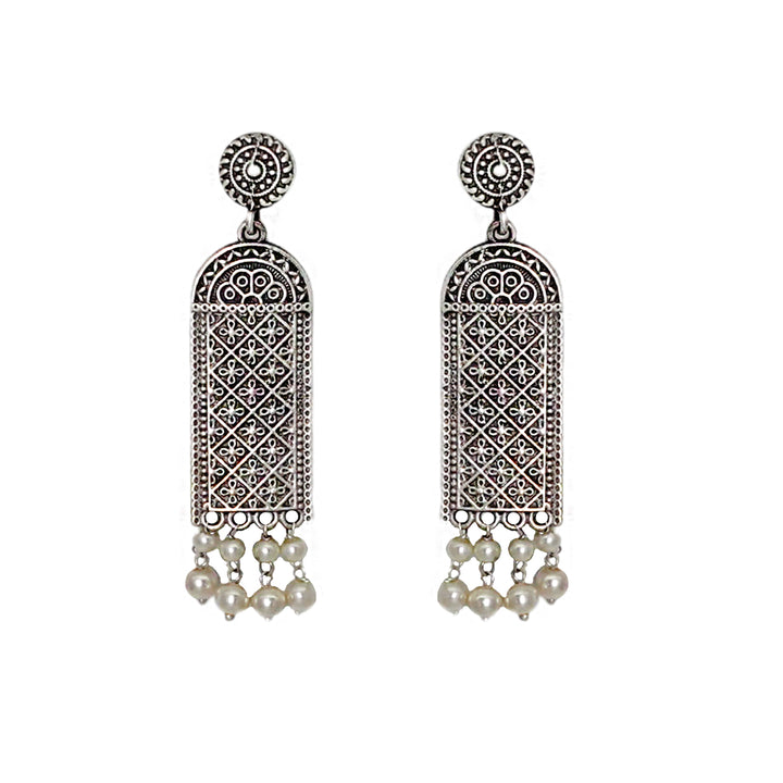 Teejh Oeshi Silver Oxidised Earrings