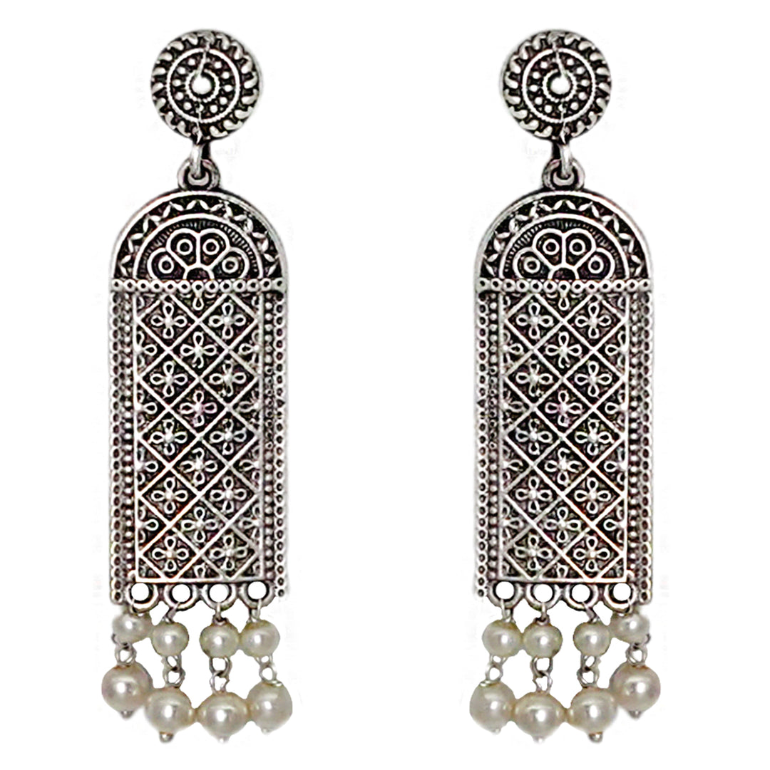 Teejh Oeshi Silver Oxidised Earrings