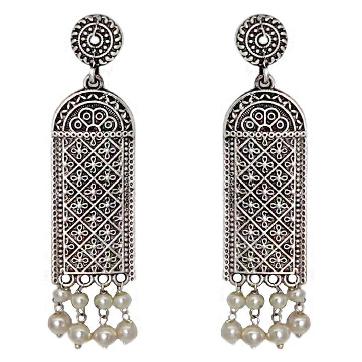 Teejh Oeshi Silver Oxidised Earrings