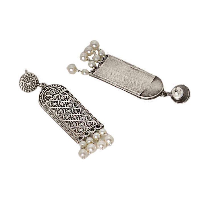 Teejh Oeshi Silver Oxidised Earrings