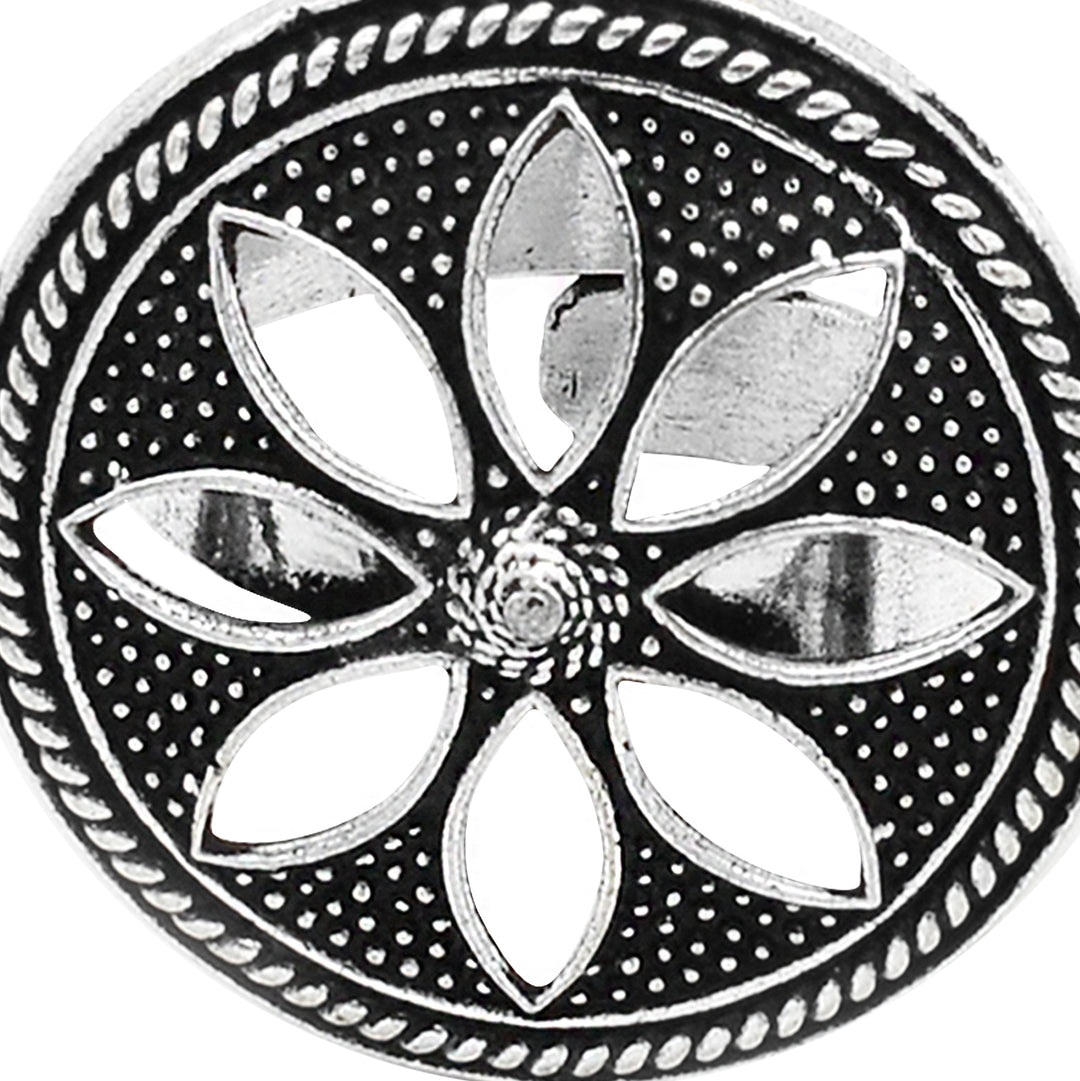 Adya Silver Floral Ring - Teejh