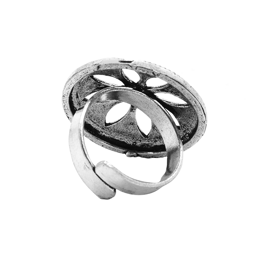 Adya Silver Floral Ring - Teejh