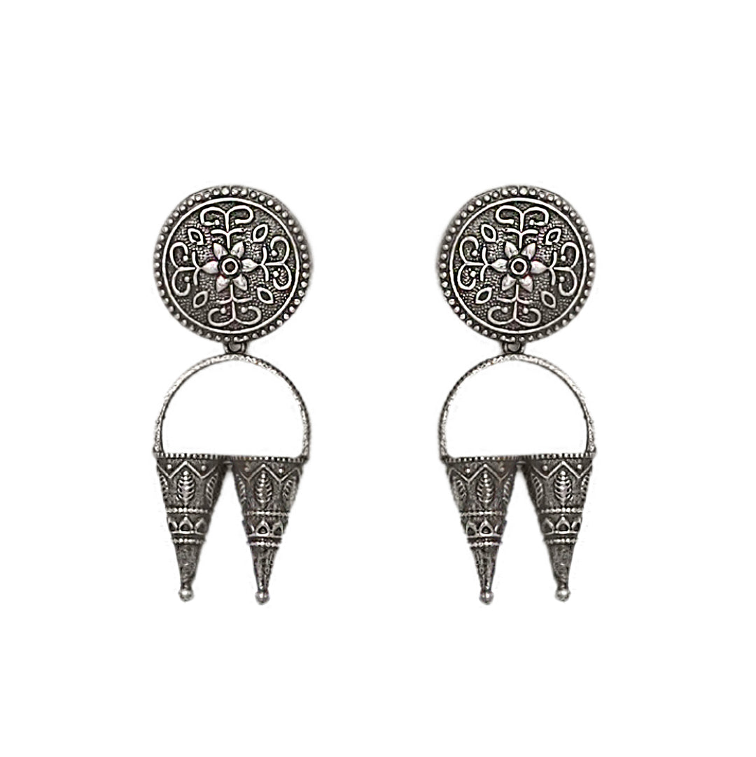 Teejh Yachana Silver Oxidised Earrings