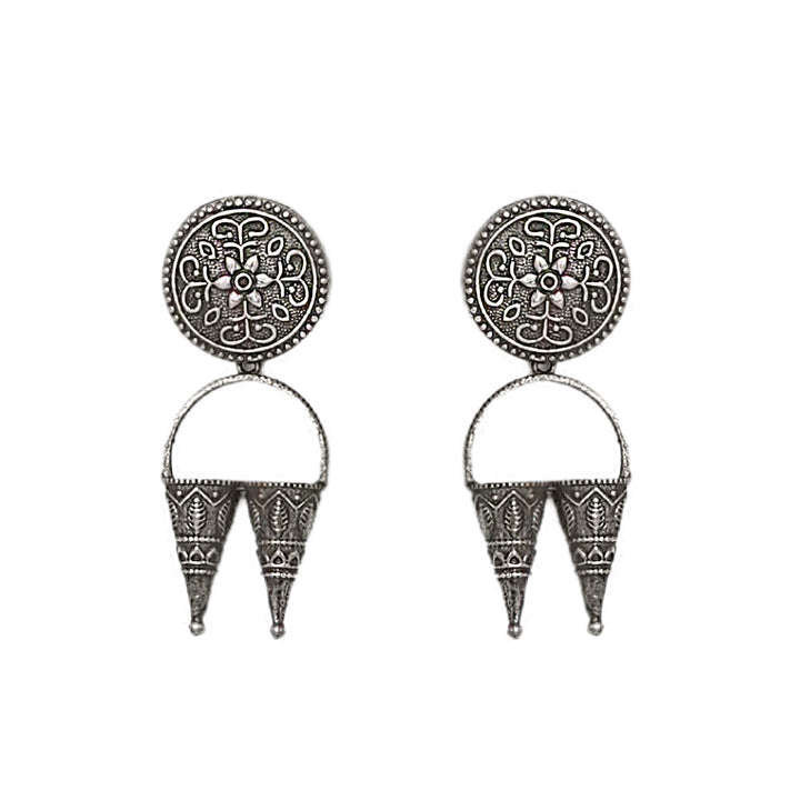 Teejh Yachana Silver Oxidised Earrings