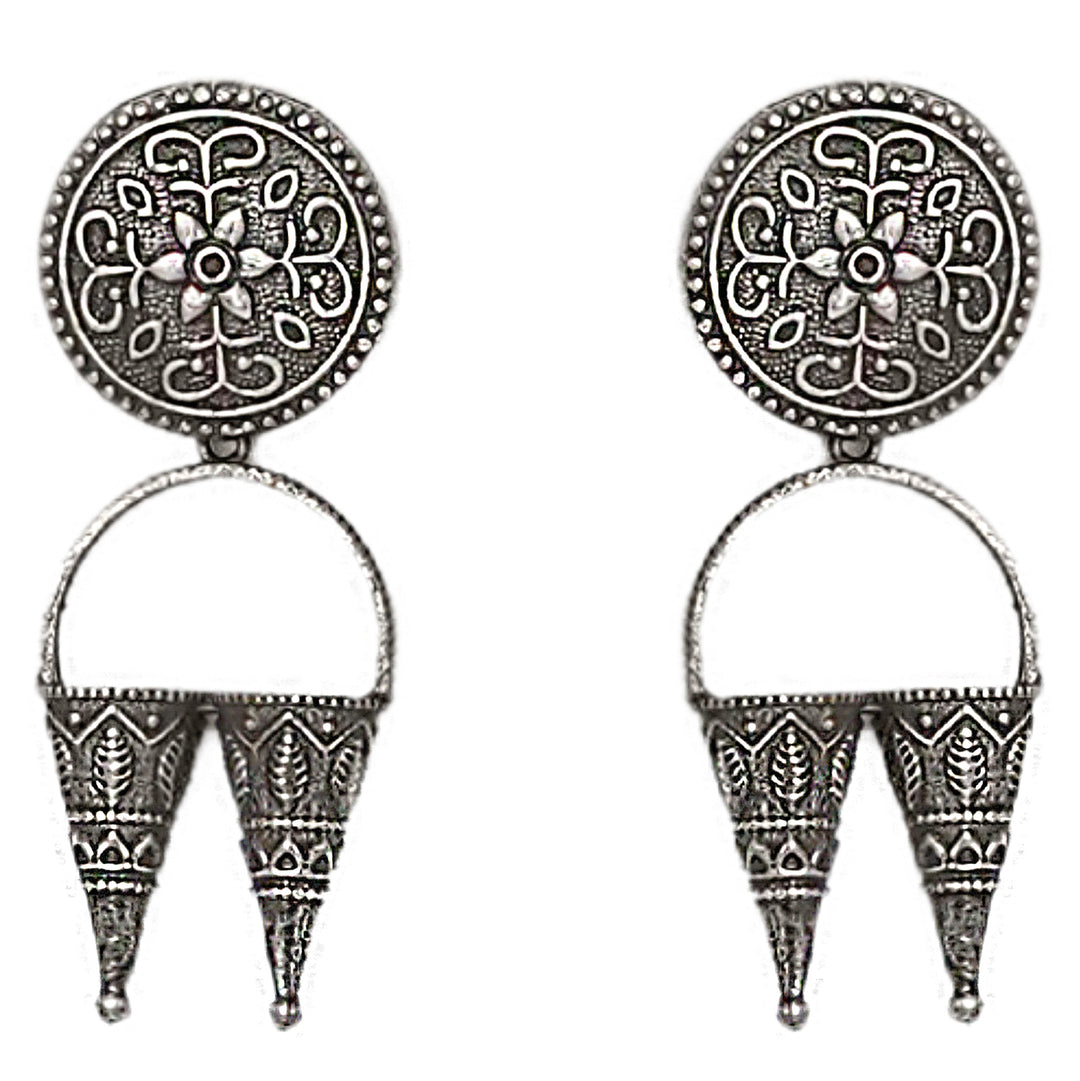 Teejh Yachana Silver Oxidised Earrings