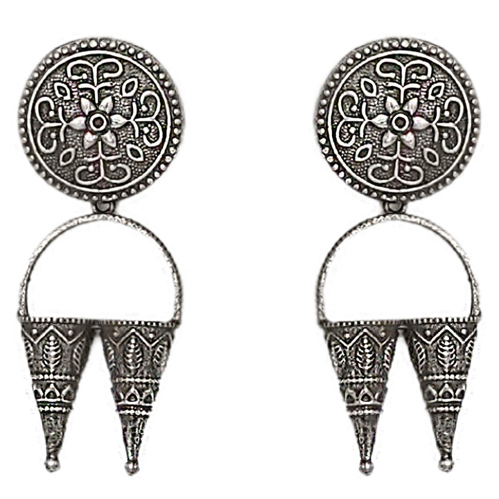 Teejh Yachana Silver Oxidised Earrings
