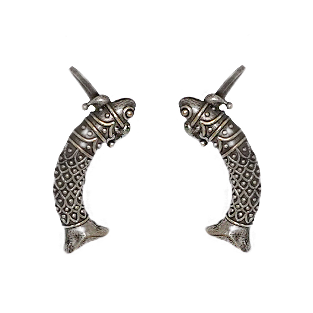 Teejh Yasti Silver Oxidised Earrings