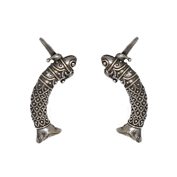 Teejh Yasti Silver Oxidised Earrings